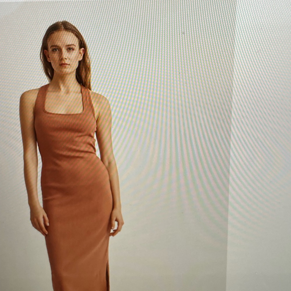 As pictured brand new cotton soft fitted dress